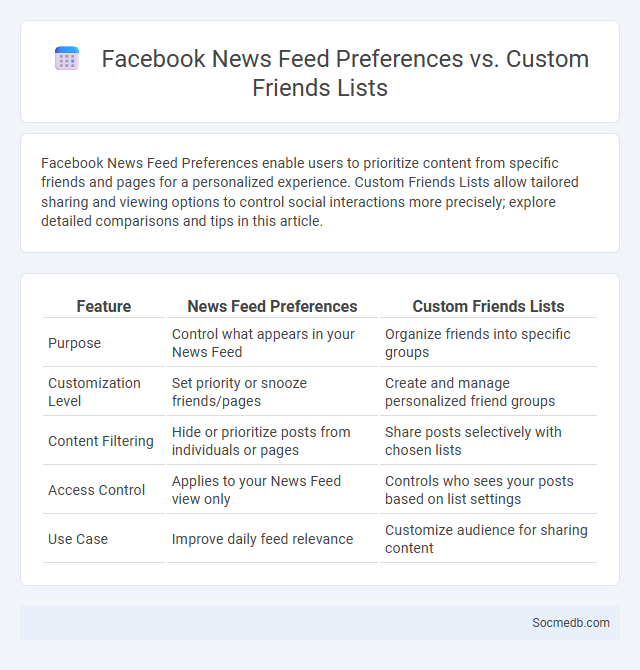 Facebook News Feed Preferences vs. Custom Friends Lists - What is The Difference?
