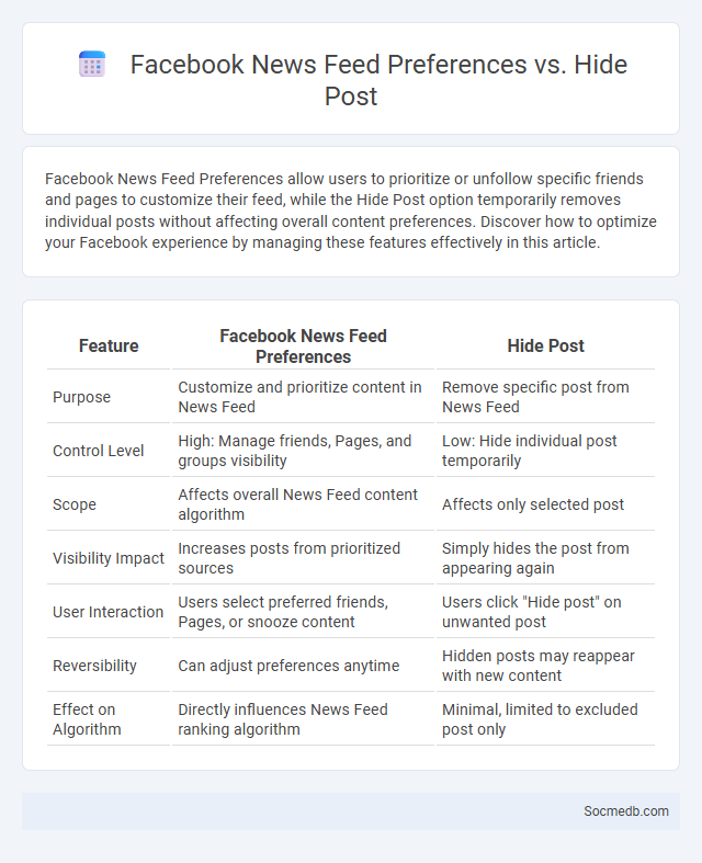 Facebook News Feed Preferences vs. Hide Post - What is The Difference?