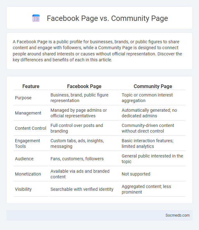 Facebook Page vs. Community Page - What is The Difference?