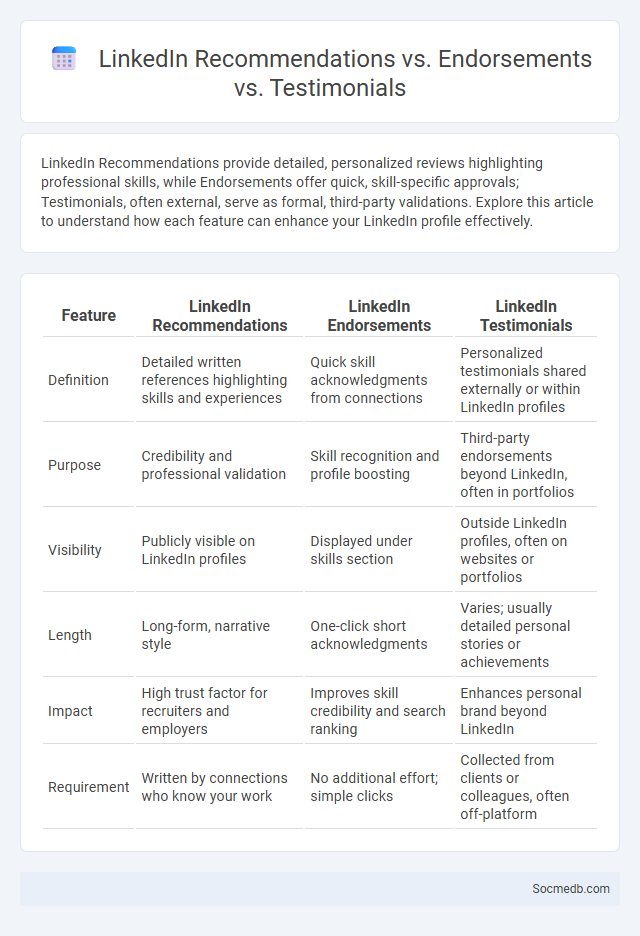 LinkedIn Recommendations vs. Endorsements vs. Testimonials - What is The Difference?