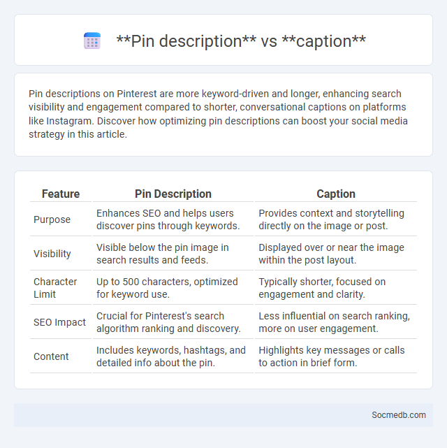 **Pin description** vs **caption** - What is The Difference?