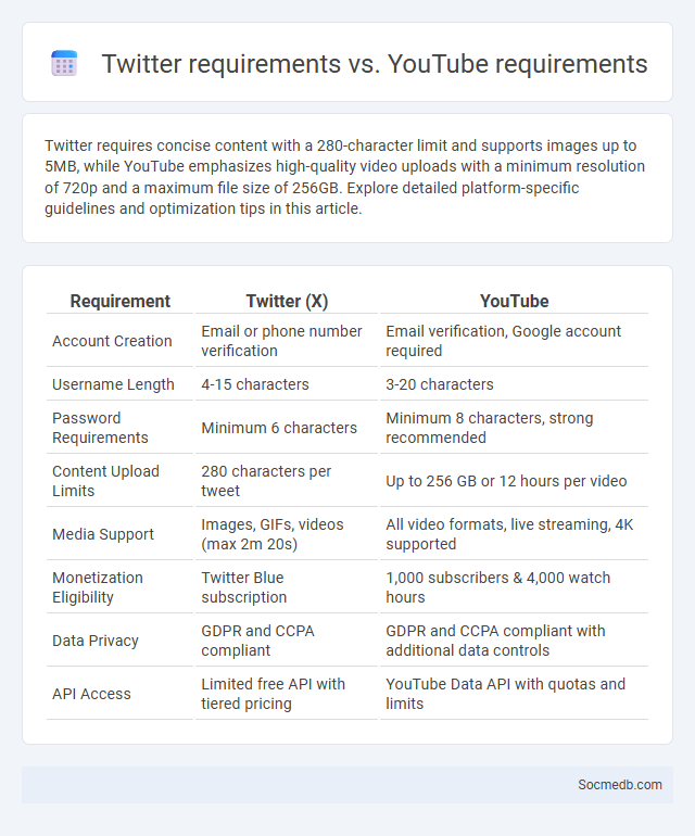 Twitter requirements vs. YouTube requirements - What is The Difference?