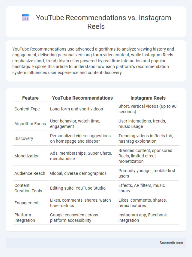 YouTube Recommendations vs. Instagram Reels - What is The Difference?