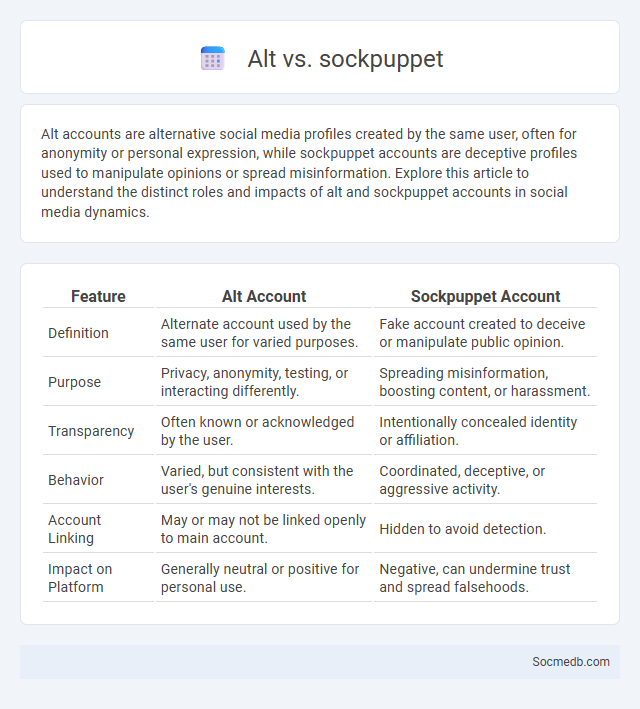 Alt vs. sockpuppet - What is The Difference?