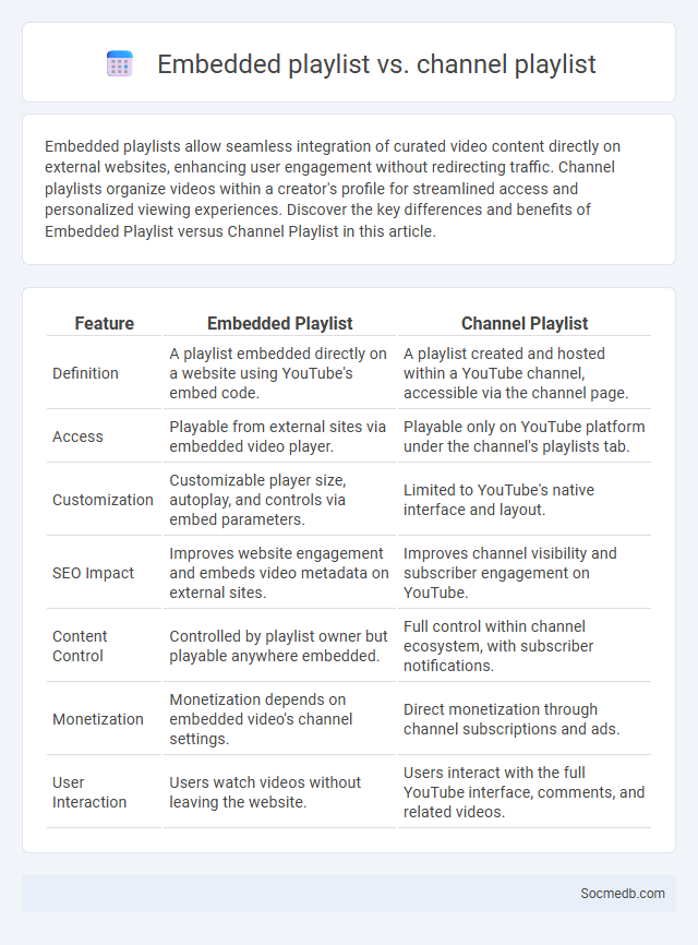 Embedded playlist vs. channel playlist - What is The Difference?