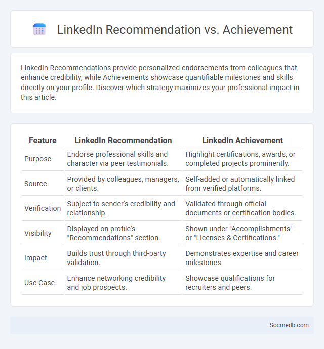 LinkedIn Recommendation vs. Achievement - What is The Difference?