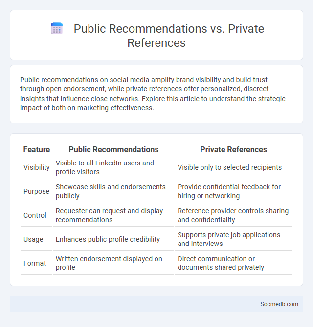 Public Recommendations vs. Private References - What is The Difference?