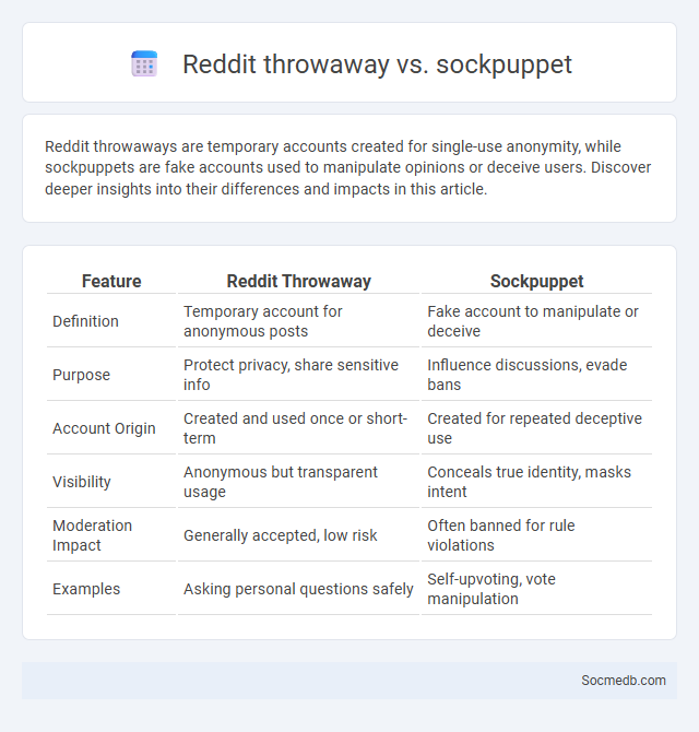 Reddit throwaway vs. sockpuppet - What is The Difference?