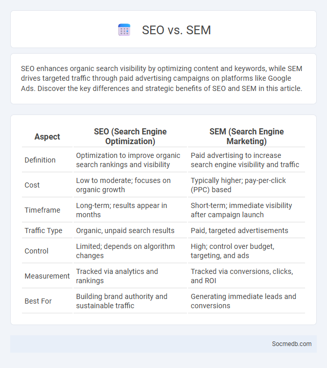SEO vs. SEM - What is The Difference?