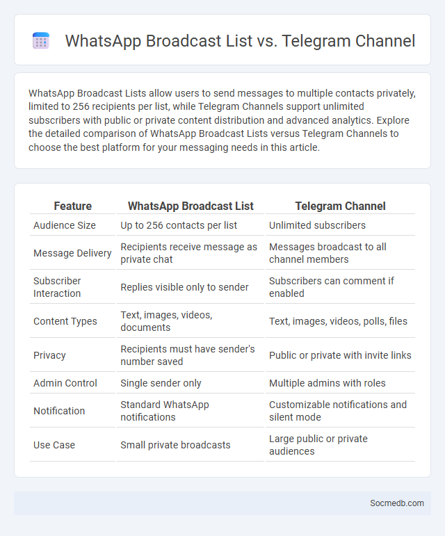 WhatsApp Broadcast List vs. Telegram Channel - What is The Difference?