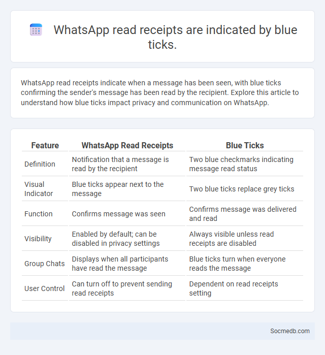 WhatsApp read receipts are indicated by blue ticks. - What is The Difference?