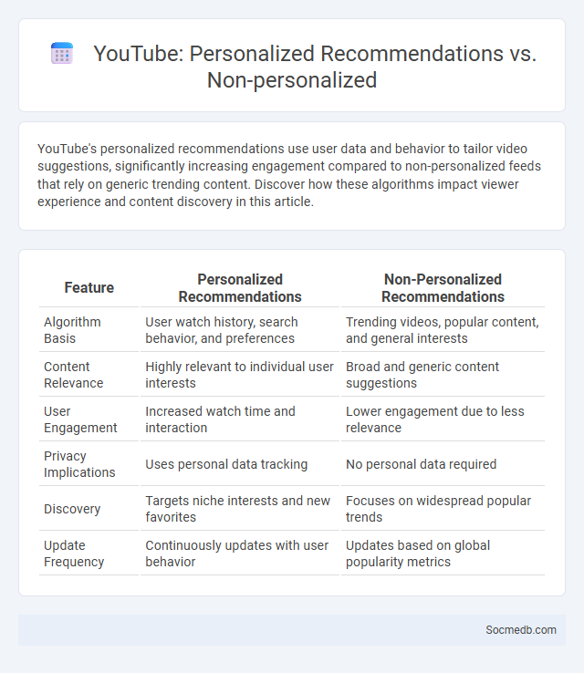 YouTube: Personalized Recommendations vs. Non-personalized - What is The Difference?