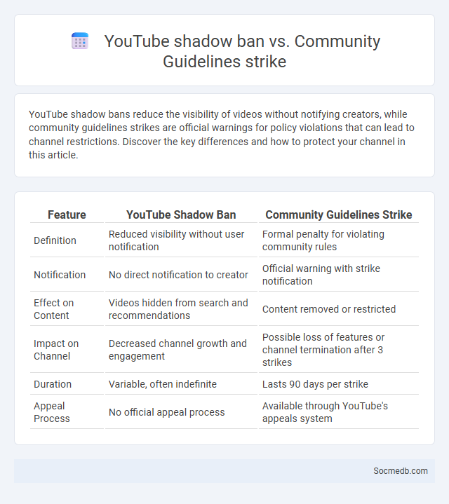 YouTube shadow ban vs. Community Guidelines strike - What is The Difference?