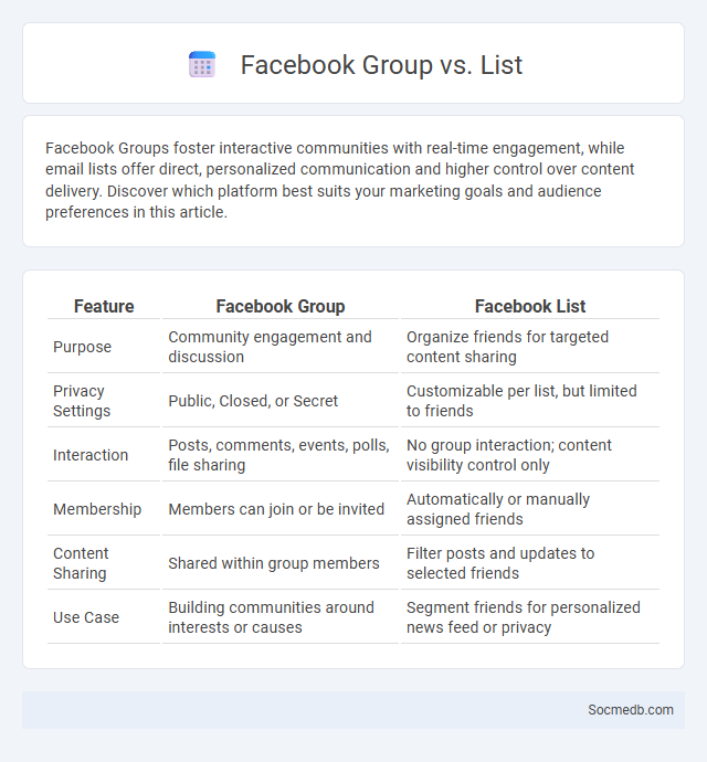 Facebook Group vs. List - What is The Difference?