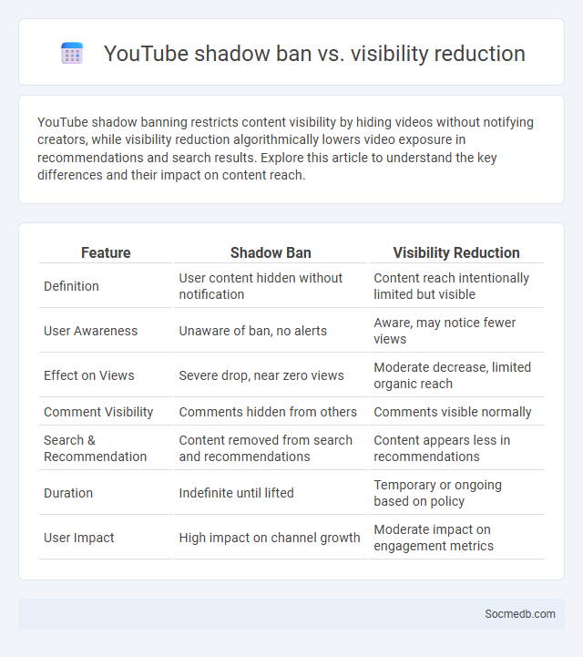 YouTube shadow ban vs. visibility reduction - What is The Difference?