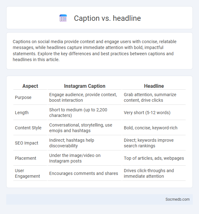 Caption vs. headline - What is The Difference?