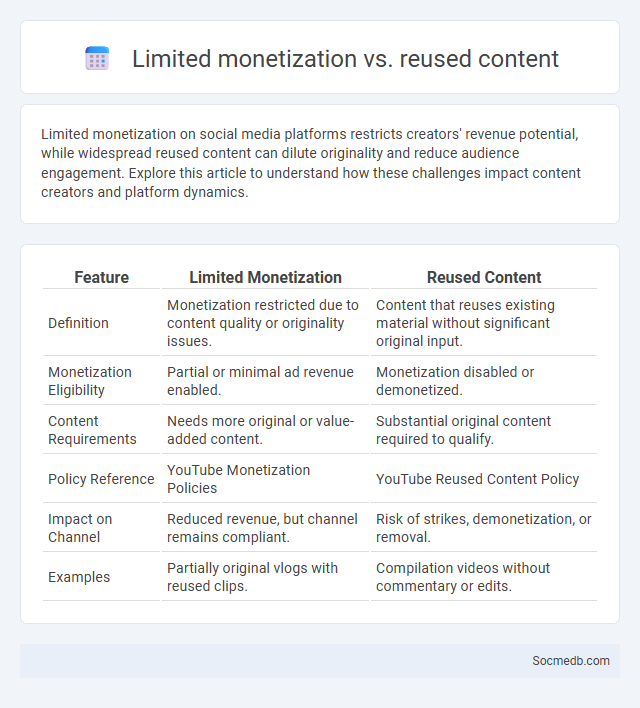 Limited monetization vs. reused content - What is The Difference?