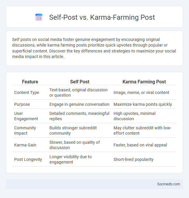 Self-Post vs. Karma-Farming Post - What is The Difference?
