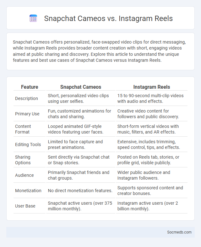 Snapchat Cameos vs. Instagram Reels - What is The Difference?