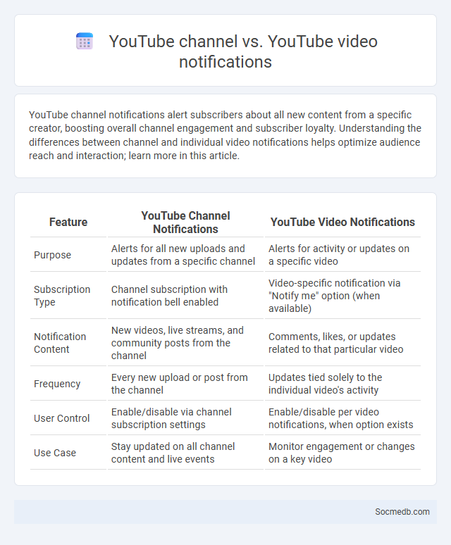 YouTube channel vs. YouTube video notifications - What is The Difference?
