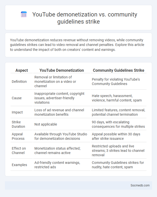 YouTube demonetization vs. community guidelines strike - What is The Difference?