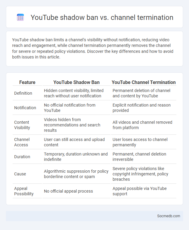 YouTube shadow ban vs. channel termination - What is The Difference?