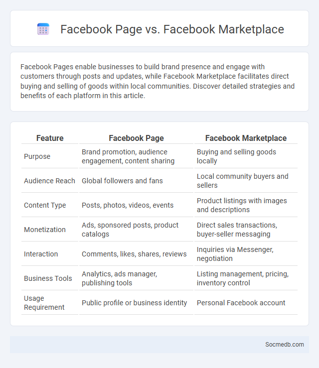Facebook Page vs. Facebook Marketplace - What is The Difference?