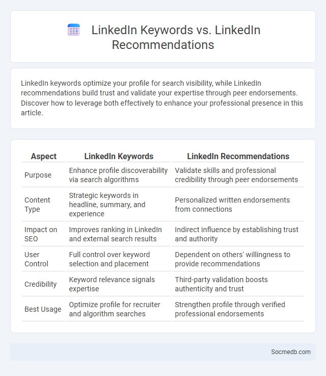 LinkedIn Keywords vs. LinkedIn Recommendations - What is The Difference?