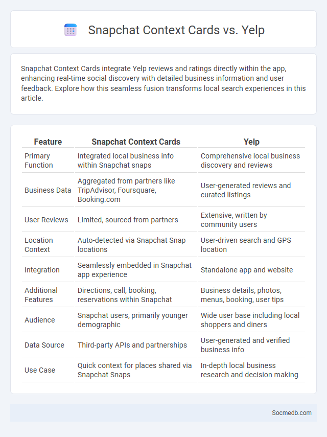 Snapchat Context Cards vs. Yelp - What is The Difference?