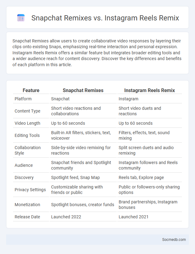 Snapchat Remixes vs. Instagram Reels Remix - What is The Difference?
