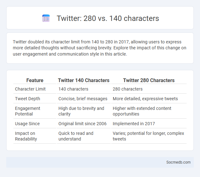 Twitter: 280 vs. 140 characters - What is The Difference?