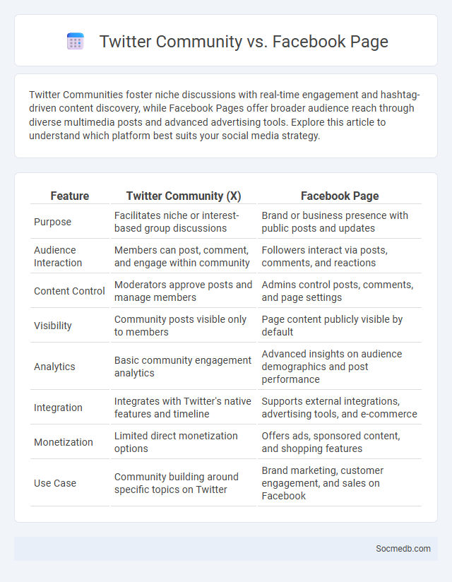 Twitter Community vs. Facebook Page - What is The Difference?