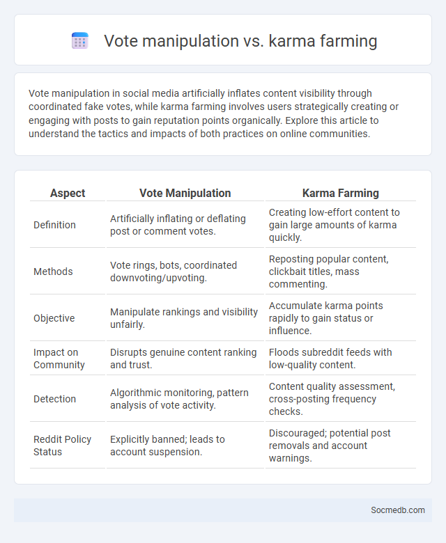 Vote manipulation vs. karma farming - What is The Difference?