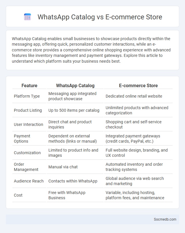 WhatsApp Catalog vs E-commerce Store - What is The Difference?