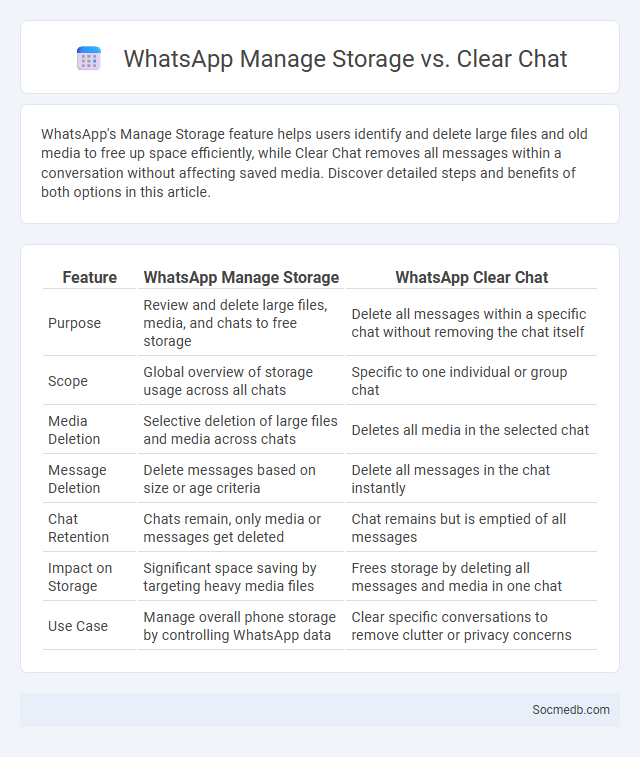 WhatsApp Manage Storage vs. Clear Chat - What is The Difference?
