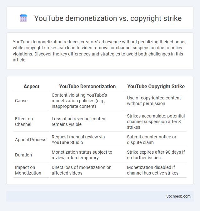 YouTube demonetization vs. copyright strike - What is The Difference?