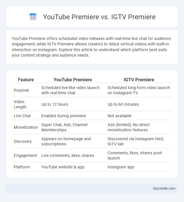 YouTube Premiere vs. IGTV Premiere - What is The Difference?