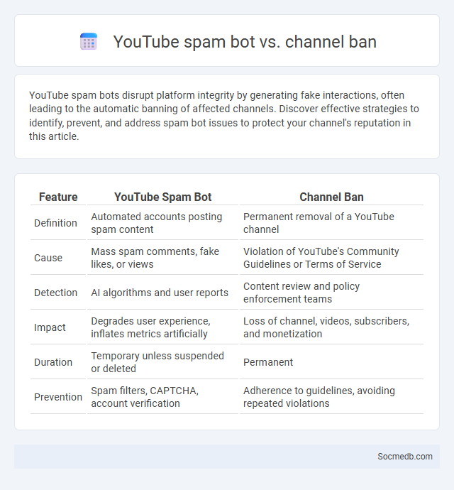 YouTube spam bot vs. channel ban - What is The Difference?