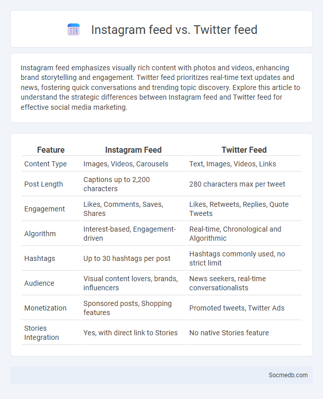Instagram feed vs. Twitter feed - What is The Difference?