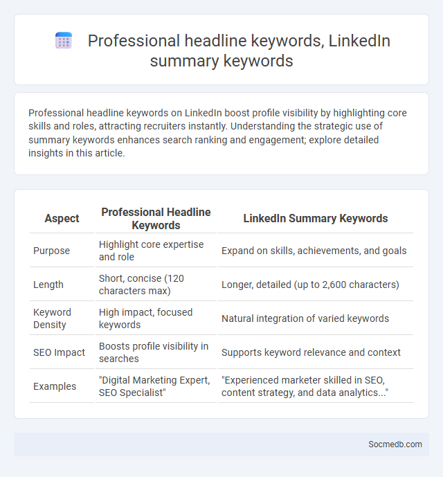 Professional headline keywords, LinkedIn summary keywords - What is The Difference?