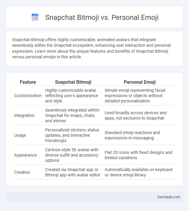 Snapchat Bitmoji vs. Personal Emoji - What is The Difference?