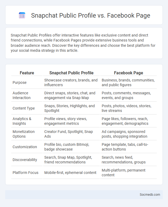 Snapchat Public Profile vs. Facebook Page - What is The Difference?