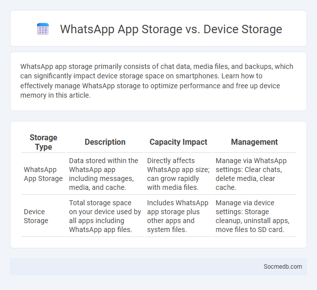 WhatsApp App Storage vs. Device Storage - What is The Difference?
