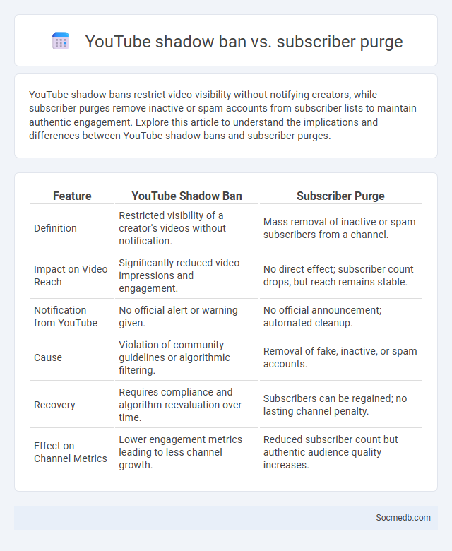 YouTube shadow ban vs. subscriber purge - What is The Difference?