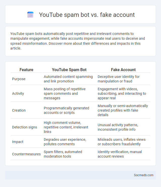 YouTube spam bot vs. fake account - What is The Difference?